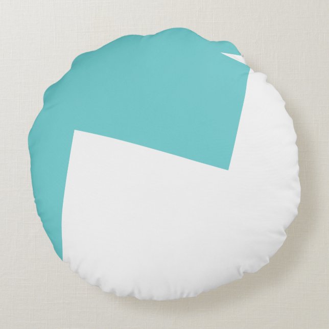 Abstract Art Minimalism Blue White Round Pillow (Back)