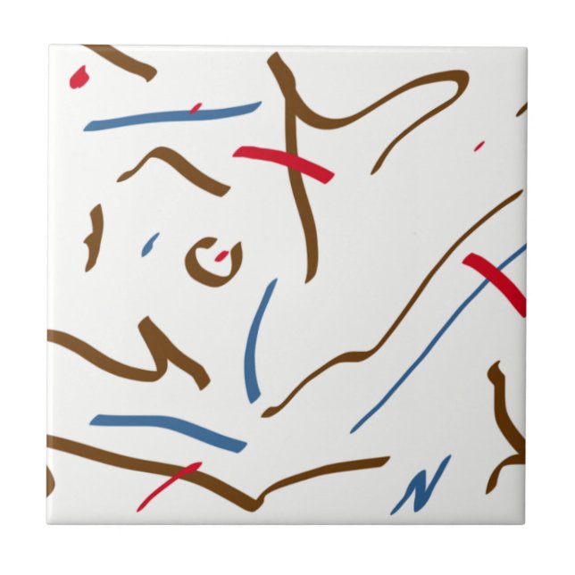 Abstract Art Minimalism Ceramic Tile (Front)