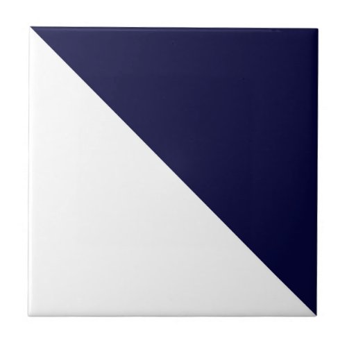 Abstract Art Minimalism Dark Blue White Ceramic Tile