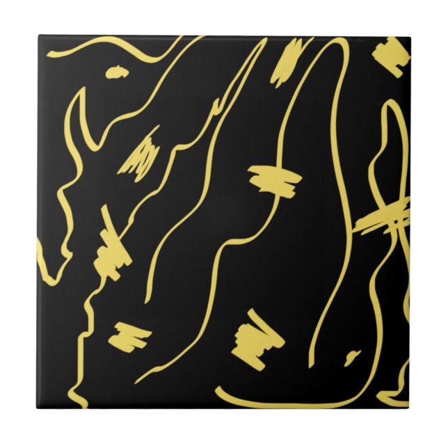 Abstract Art Minimalism Minimalistic Ceramic Tile (Front)