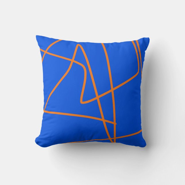 Abstract Art Minimalism Pastel Orange Blue Throw Pillow (Front)