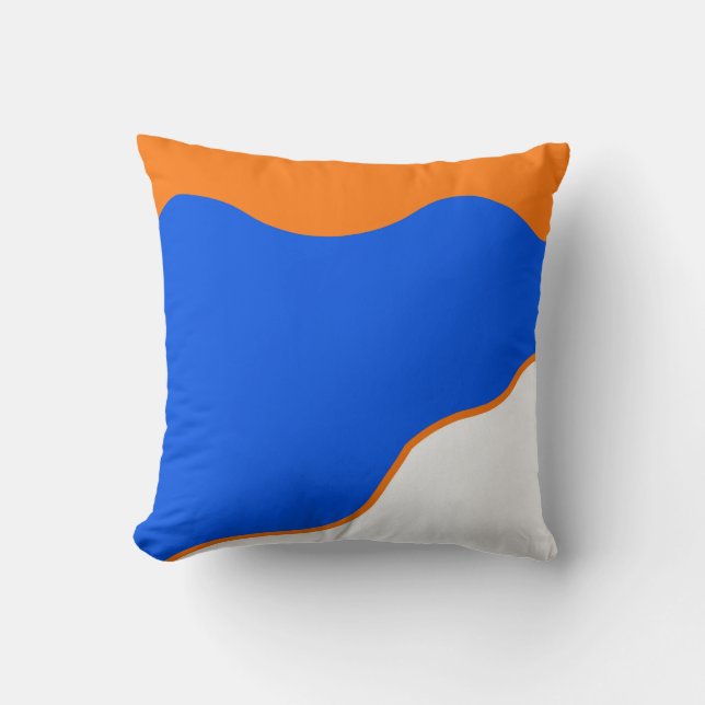 Abstract Art Minimalism Pastel Orange Blue  Throw Pillow (Front)