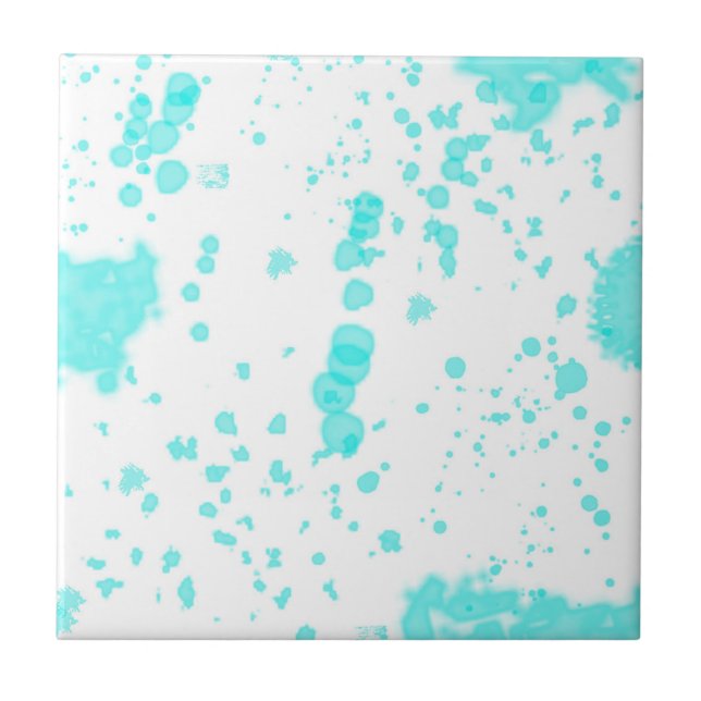 Abstract Art Minimalism Pastel Turquoise Ceramic Tile (Front)