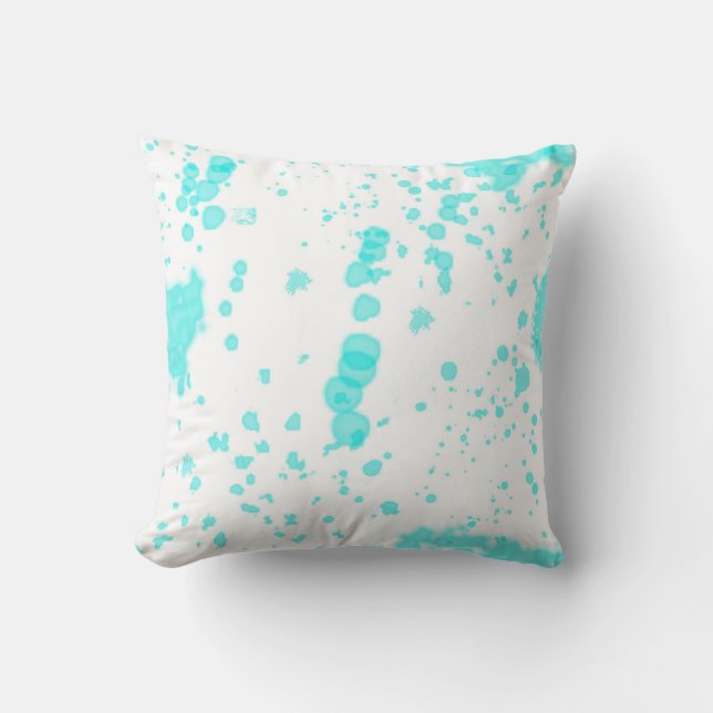 Abstract Art Minimalism Pastel Turquoise Throw Pillow (Front)