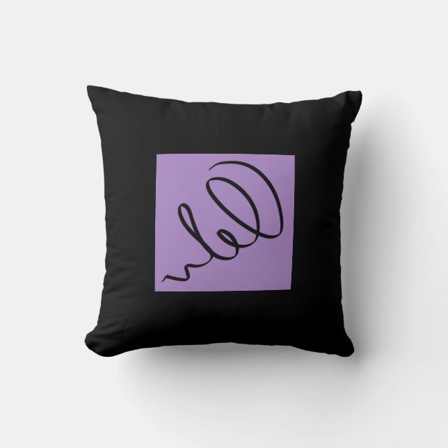 Abstract Art Minimalistic Black Line Cushion (Front)