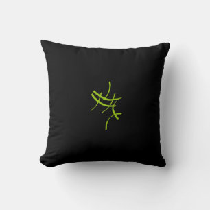 Abstract Art Minimalistic Green Black Cushion