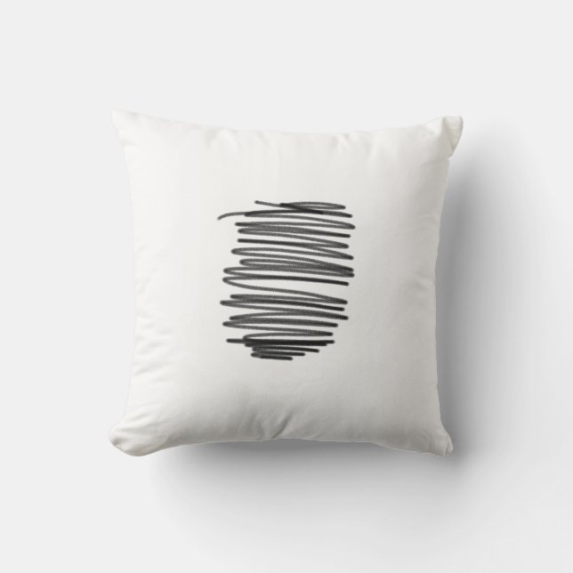 Abstract Art Minimalistic Grey White Cushion (Front)