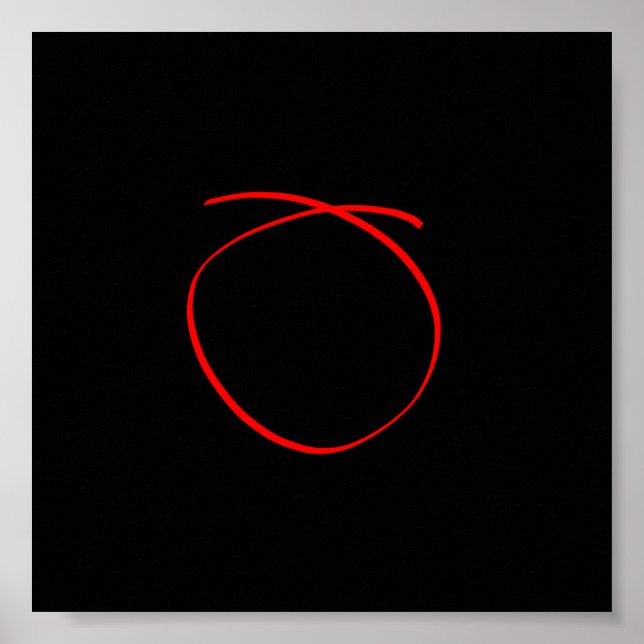 Abstract Art Minimalistic Red Black Poster (Front)