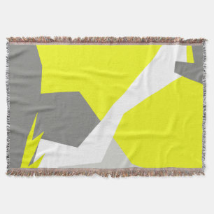 Abstract Art Minimalistic Yellow Grey Blanket