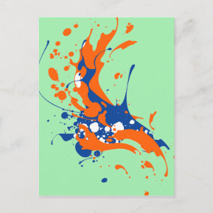 Abstract Art Mint Green Modern Art paint splash Postcard