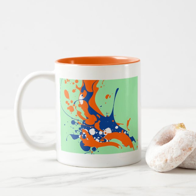 Abstract Art Mint Green Starving Artist paint Two-Tone Coffee Mug
