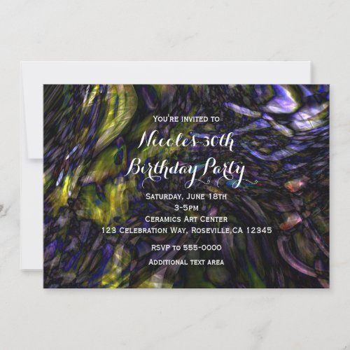Abstract Art Modern Color Splash Birthday Party Invitation