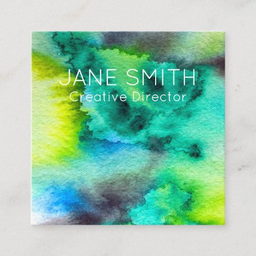 Abstract art modern colorful creative industry square business card