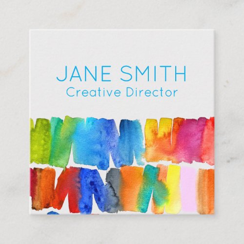 Abstract art modern colorful creative industry square business card