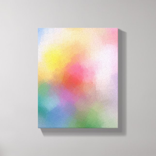 Abstract Art Modern Elegant Pink Red Yellow Blue Canvas Print (Front)