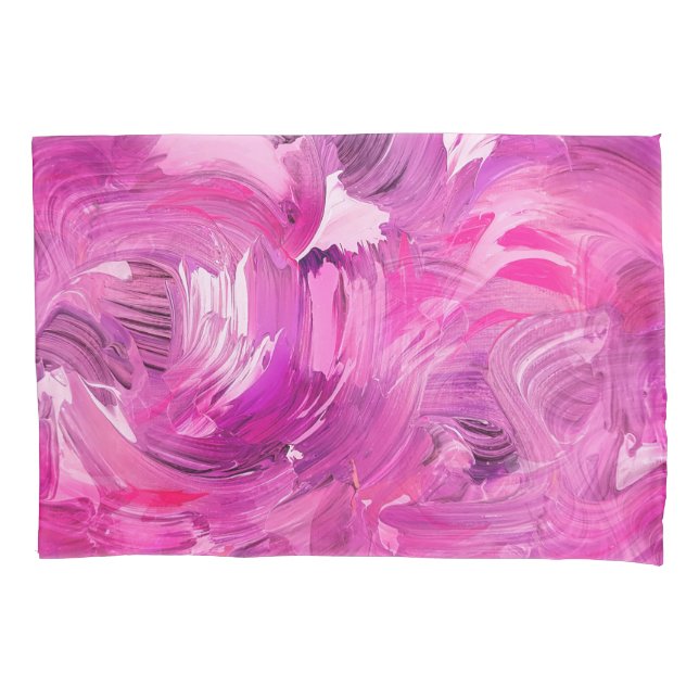Abstract Art Modern Purple Pink White Pillow Case (Front)