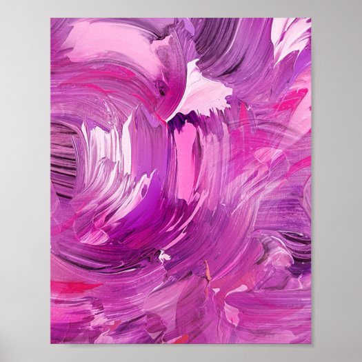 Abstract Art Modern Purple Pink White