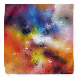Abstract Art Modern Red Yellow Blue Green Colorful Bandana