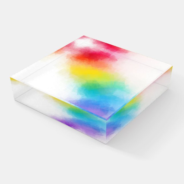 Abstract Art Modern Trend Colors Template Paperweight (Angled)