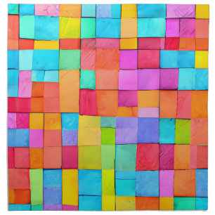 Abstract Art Modern Watercolors Colorful Dining Cloth Napkin