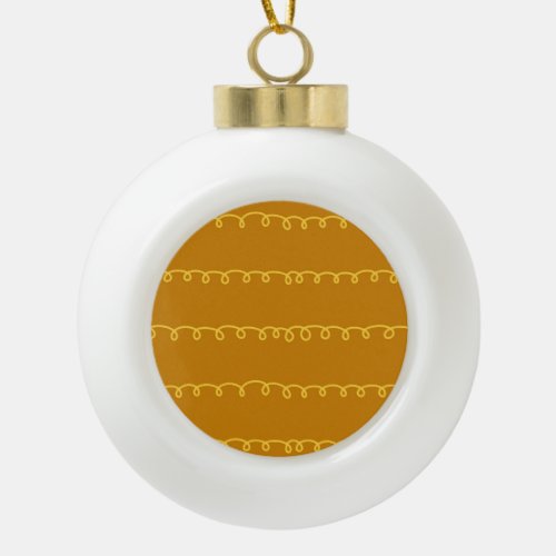 Abstract Art Modern Wrapping Design Ceramic Ball Christmas Ornament