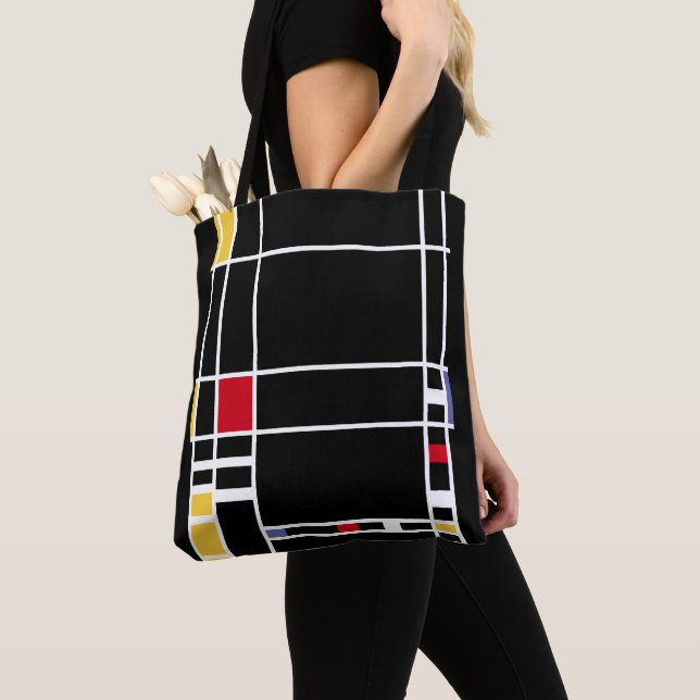 Abstract Art Mondrian "Trafalgar Square" negative Tote Bag (Close Up)