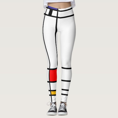 Abstract Art Mondrian Trafalgar Square squared Leggings