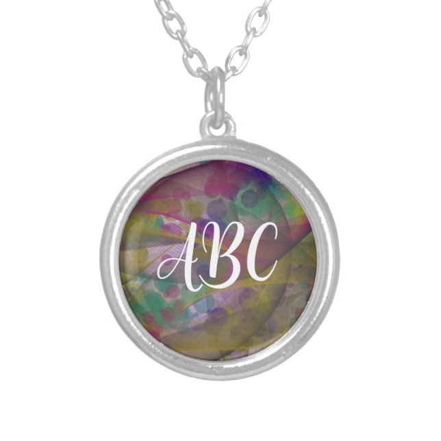 Abstract Art Monogram Necklace (Front)