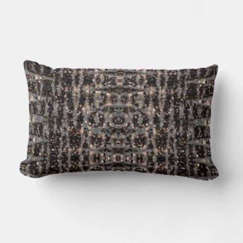 Abstract Art Mosaic Brown Lumbar Throw Pillow