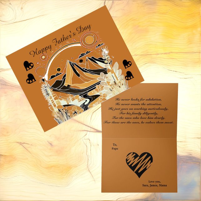 Abstract Art Mountain Landscape Forest Fathers Day Card (Abstract Art Mountain Landscape Forest Fathers Day Card)