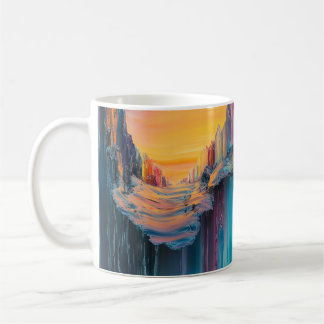 Abstract Art Mug, Colorful Landscape Mug, Unique Coffee Mug