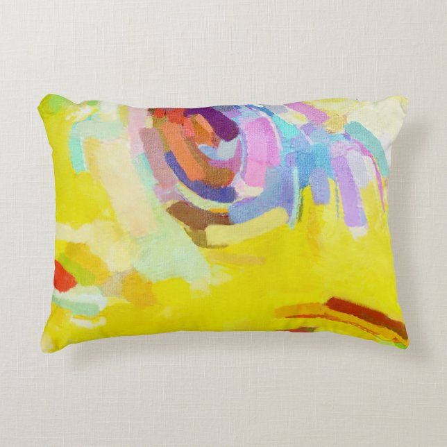 Abstract Art multi color pattern geometry elegant  Accent Pillow (Front)