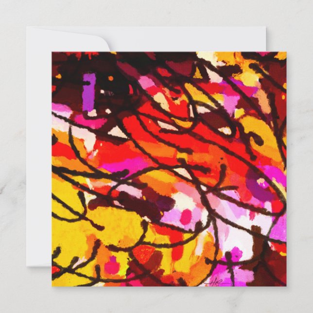 Abstract Art multi color pattern geometry elegant Holiday Card (Front)