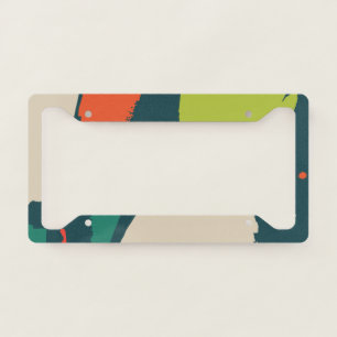 Abstract Art multi color pattern geometry elegant License Plate Frame