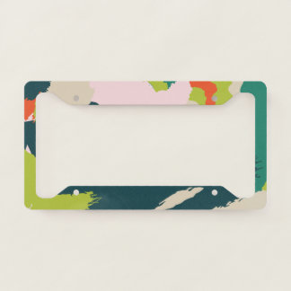 Abstract Art multi color pattern geometry elegant License Plate Frame