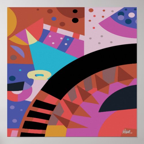 Abstract Art multi color pattern geometry elegant Poster