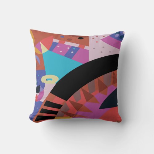 Abstract Art multi color pattern geometry Throw Pillow