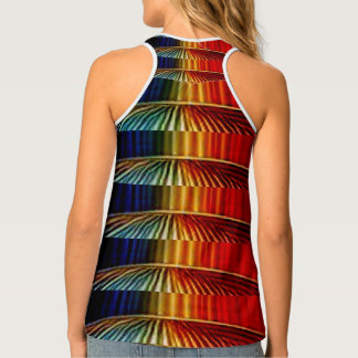 abstract art navy blue and intricate minimal art tank top