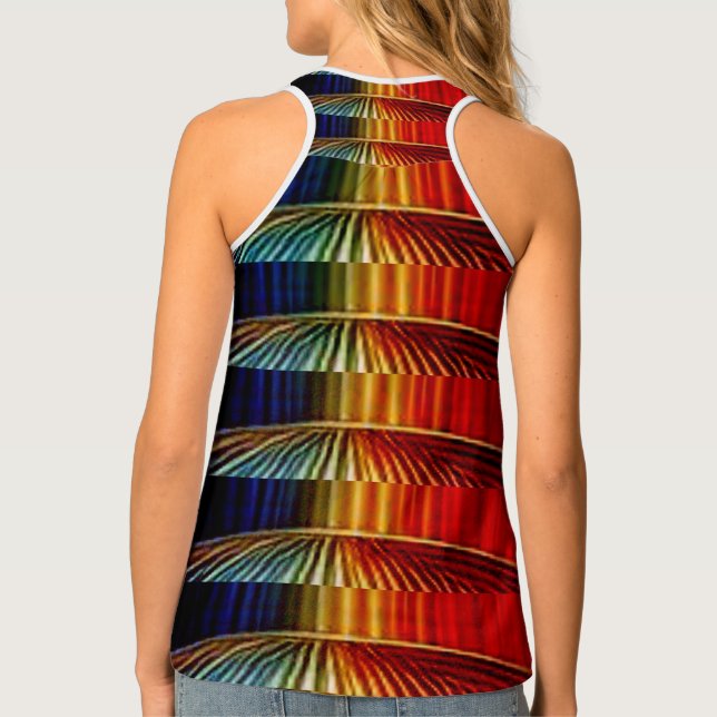 abstract art navy blue and intricate minimal art tank top (Back)