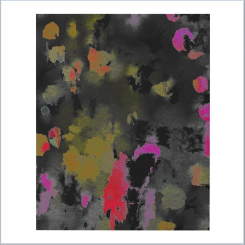 Abstract Art Noir Black Pink and Gold Faux Canvas Print