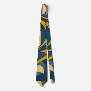 Abstract Art Nouveau Swirl Pattern Neck Tie