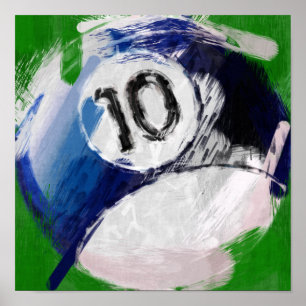 Abstract Art Number 10 Billiards Ball Poster