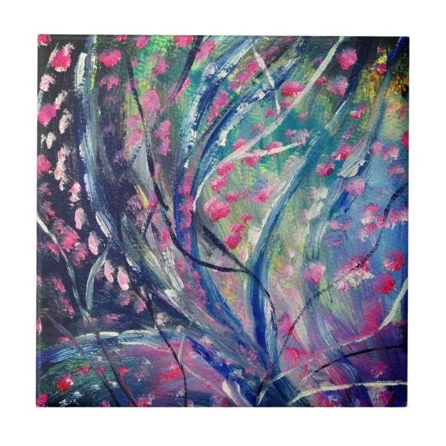 Abstract Art Oil Paint Ceramic Tile (Front)