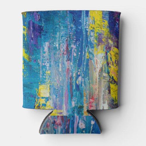 Abstract Art Oil Painted Texture Can Cooler