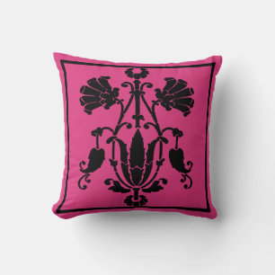 Abstract Art on Deep Pink Pillow