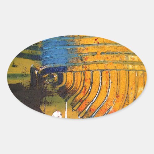 Abstract Art Oval Sticker