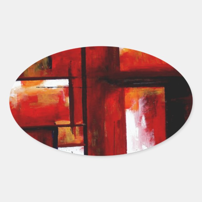 Abstract Art Oval Sticker (Front)