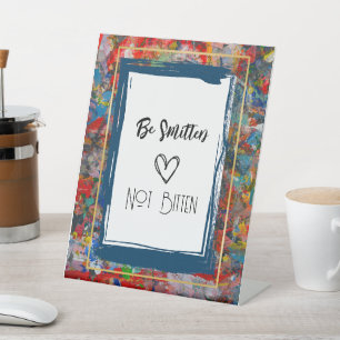 Abstract Art - Paint- Bug Spray Station Smitten Pedestal Sign