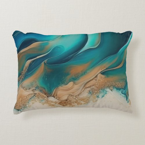Abstract Art Paint Pour Style Accent Pillow