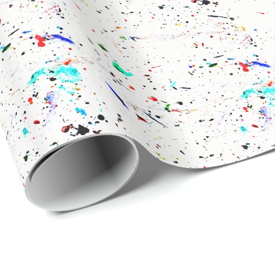 Abstract Art Paint Splashes and Spots Wrapping Paper